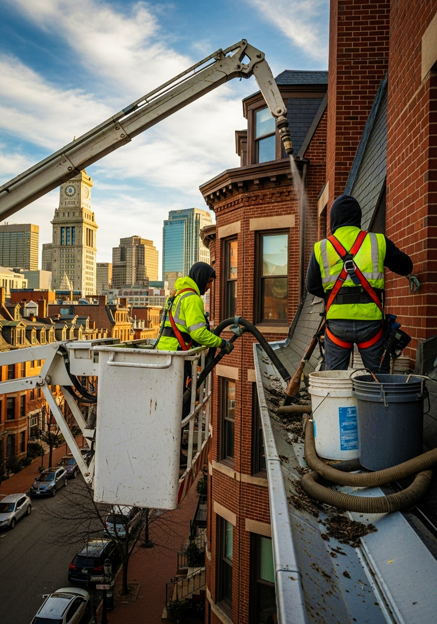 Commercial Gutter Cleaning in Boston