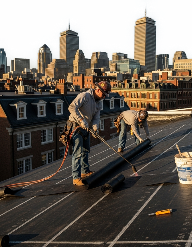 Get Flat Roofing Installed in Boston