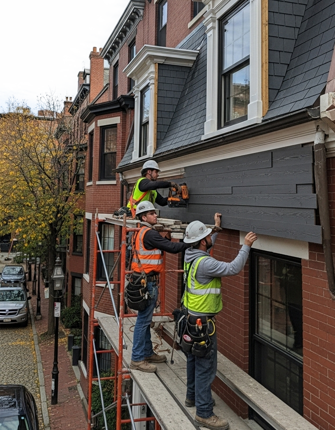 Installing Siding in Boston