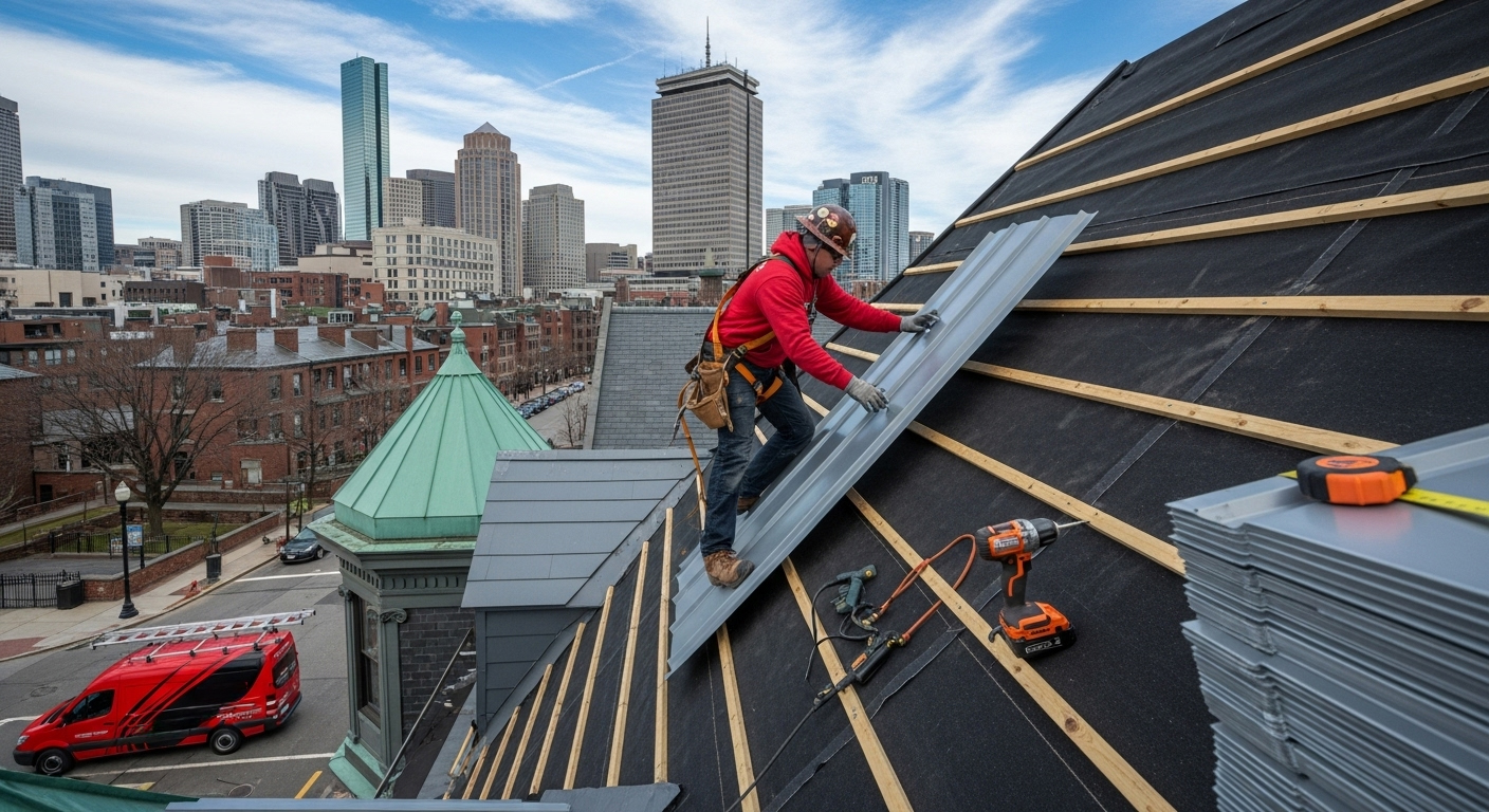 Metal Roofing Installed in Boston