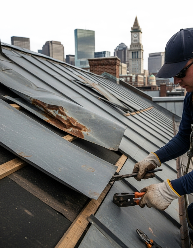 Repaired Metal Roofs in Boston