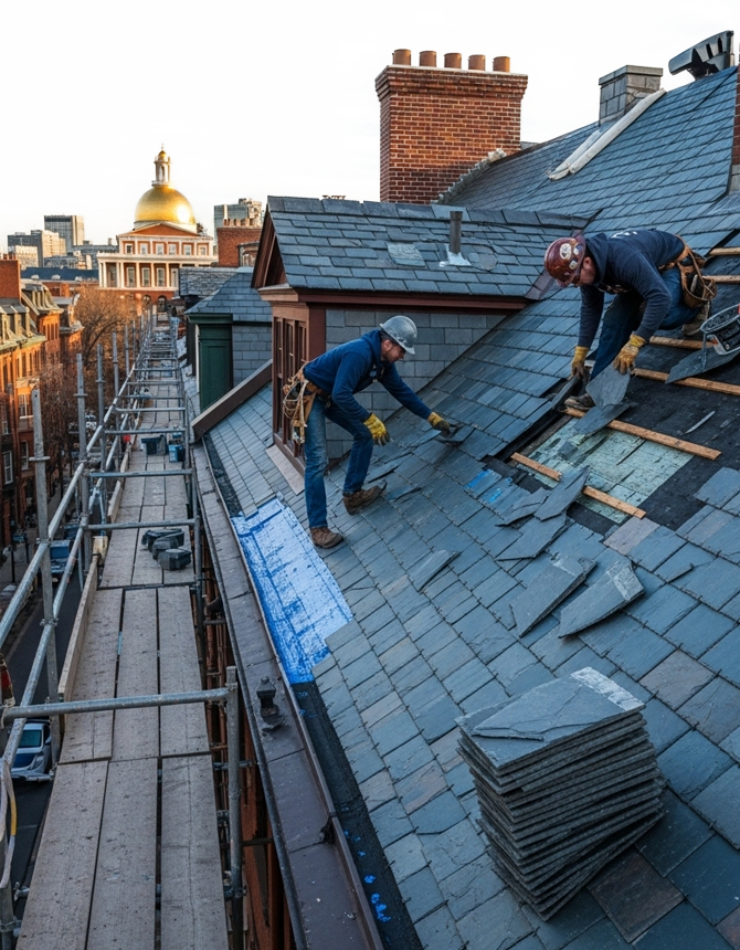 Slate Roof Repair Service in Boston